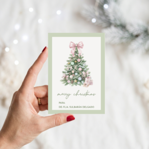 TARJETAS NAVIDAD-ARBOL PINK
